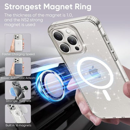 For iPhone 14 Pro Hard Glitter Shockproof MagSafe  Case