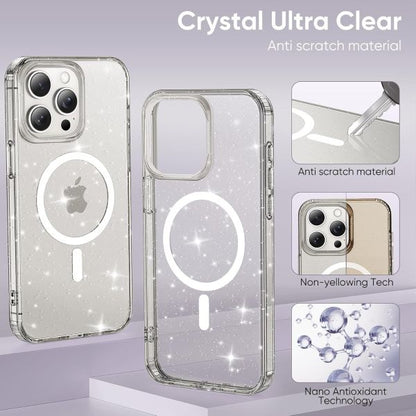 For iPhone 14 Pro Hard Glitter Shockproof MagSafe  Case