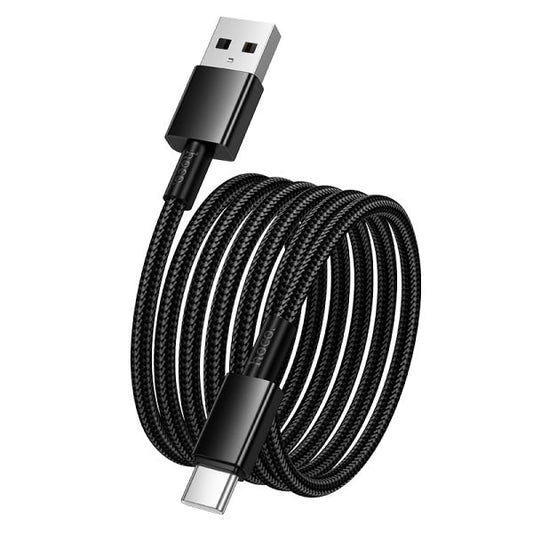 2PCs * 1M Durable  USB-A to USB-C Cable-Black