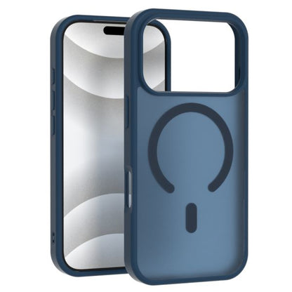For iPhone 17 Pro Case Translucent Matte Phone Cover-Navy Blue