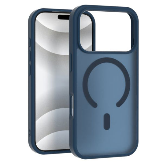 For iPhone 17 Pro Case Translucent Matte Phone Cover-Navy Blue