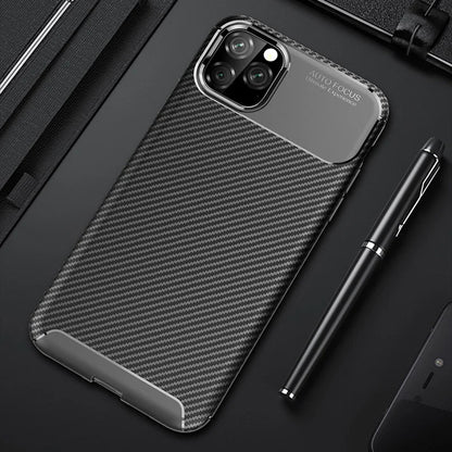 For Apple iPhone 13 Fiber Rugged Case TPU Cover,Black