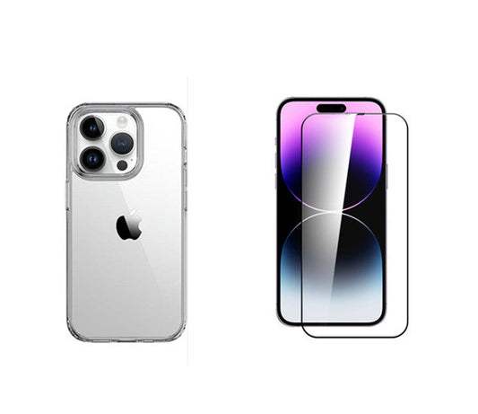 For iPhone 14 Pro Max  Shockproof Case Clear  + 2x Screen Protectors