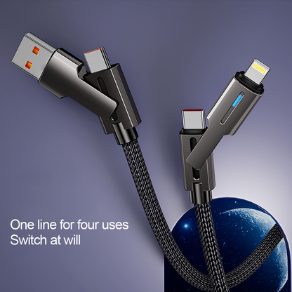 4 in 1 Multi USB Charging Type C to iPhone Fast Charging Cable for Samsung iPhone