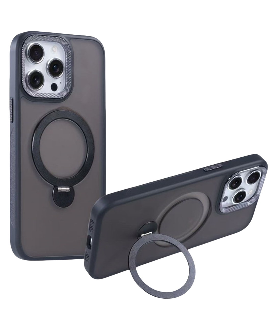 For iphone 16 Pro Max Magsafe Stand Ring Case-Black