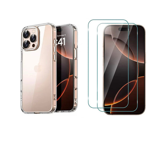 For iPhone 14 Pro Clear Case  + 2 x Screen  Protectors