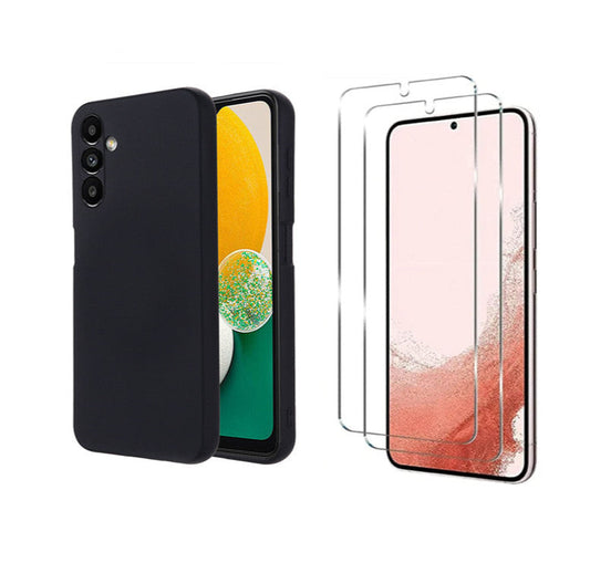 For Samsung Galaxy S21 Plus Black Silicone Gel case + 2 x Screen Protectors