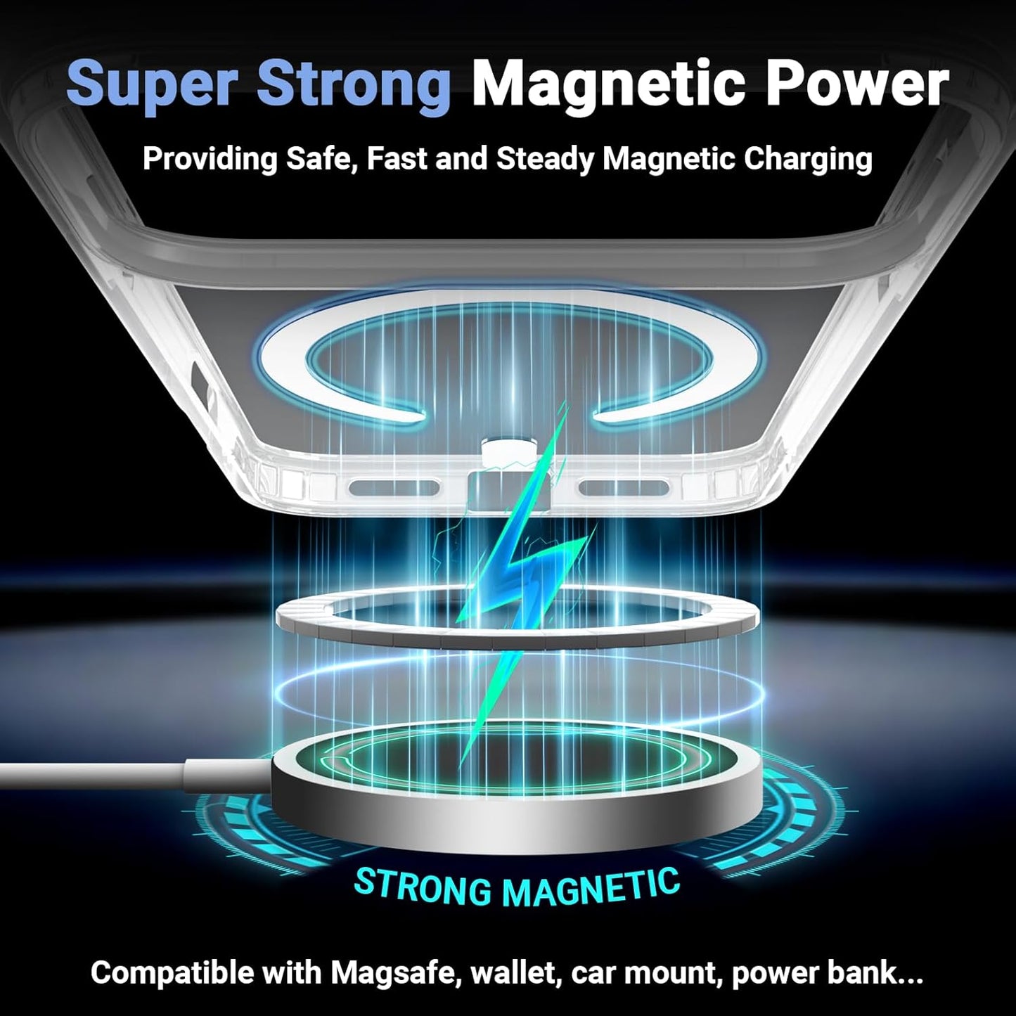 For iPhone 17 Pro Max Clear Case Magsafe Compatible