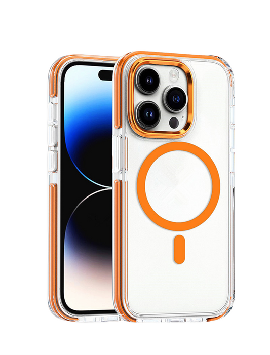 For iPhone 16 Pro Max MagSafe Case -Orange Edge