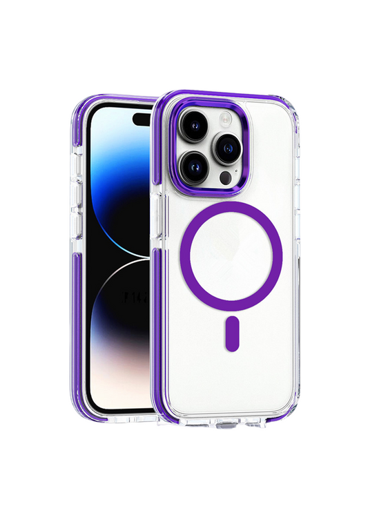 For iPhone 16 Pro Max MagSafe Case -Purple Edge
