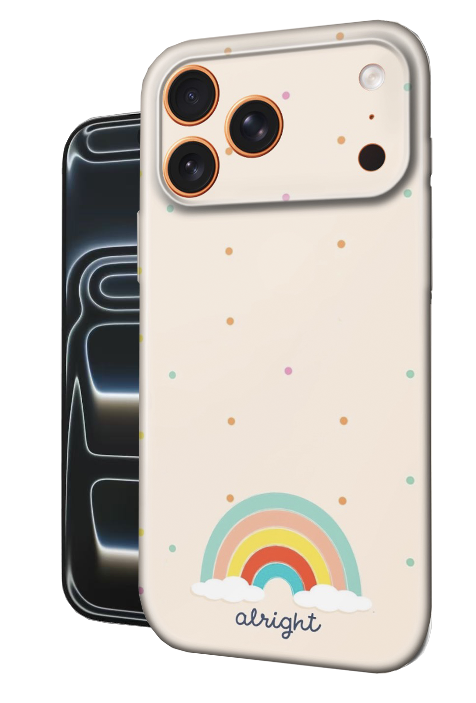 For iPhone 17 Pro Max Slim Case with Camera Lens Protection,Rainbow Pattern