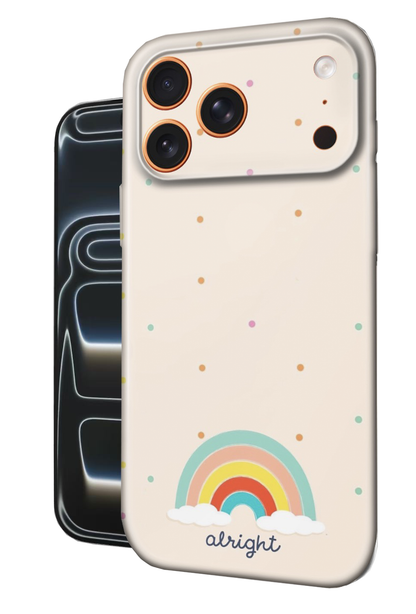 For iPhone 17 Pro Max Slim Case with Camera Lens Protection,Rainbow Pattern