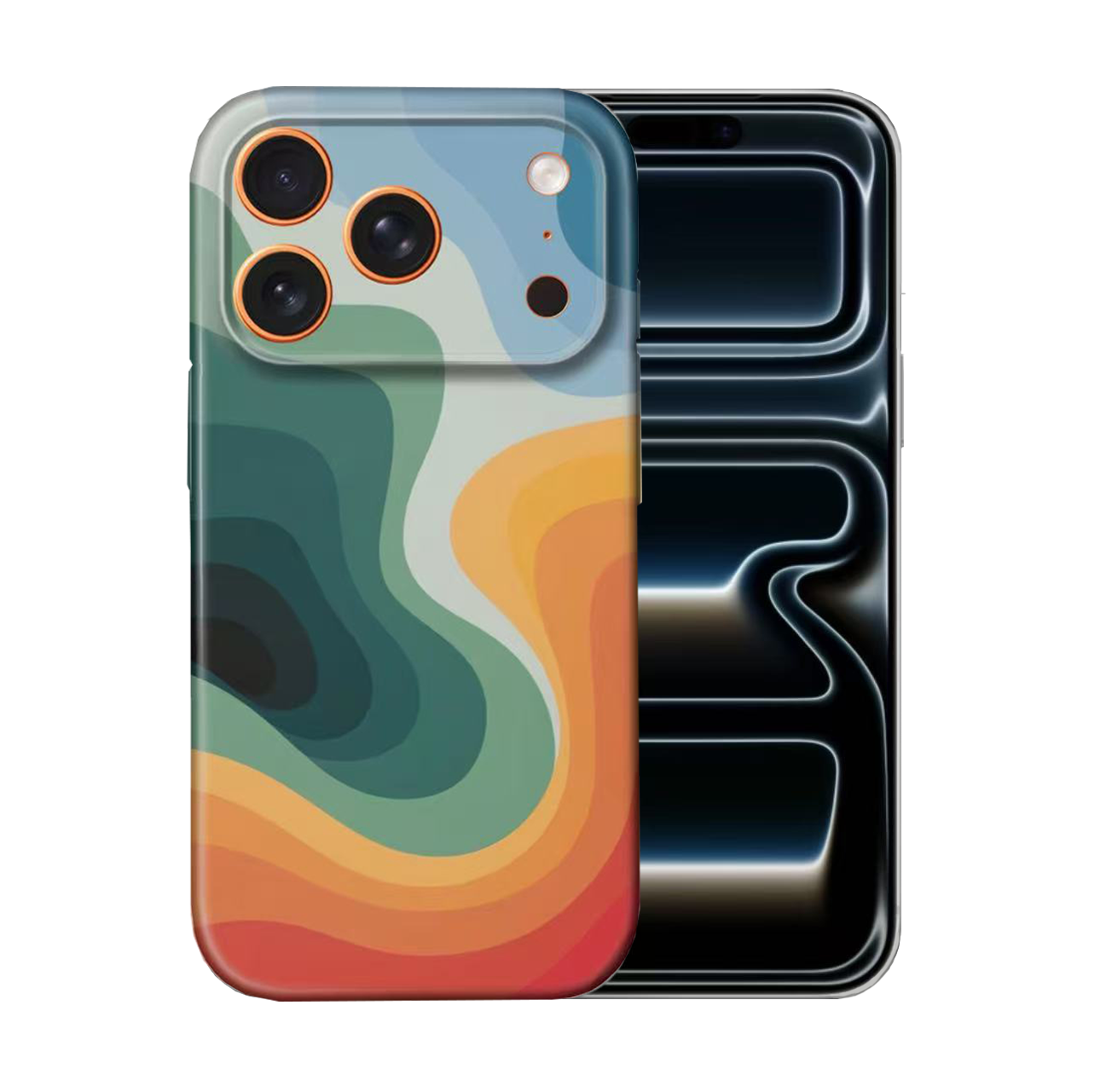 For iPhone 17 Pro Slim Case with Camera Lens Protection,Multiflow Pattern