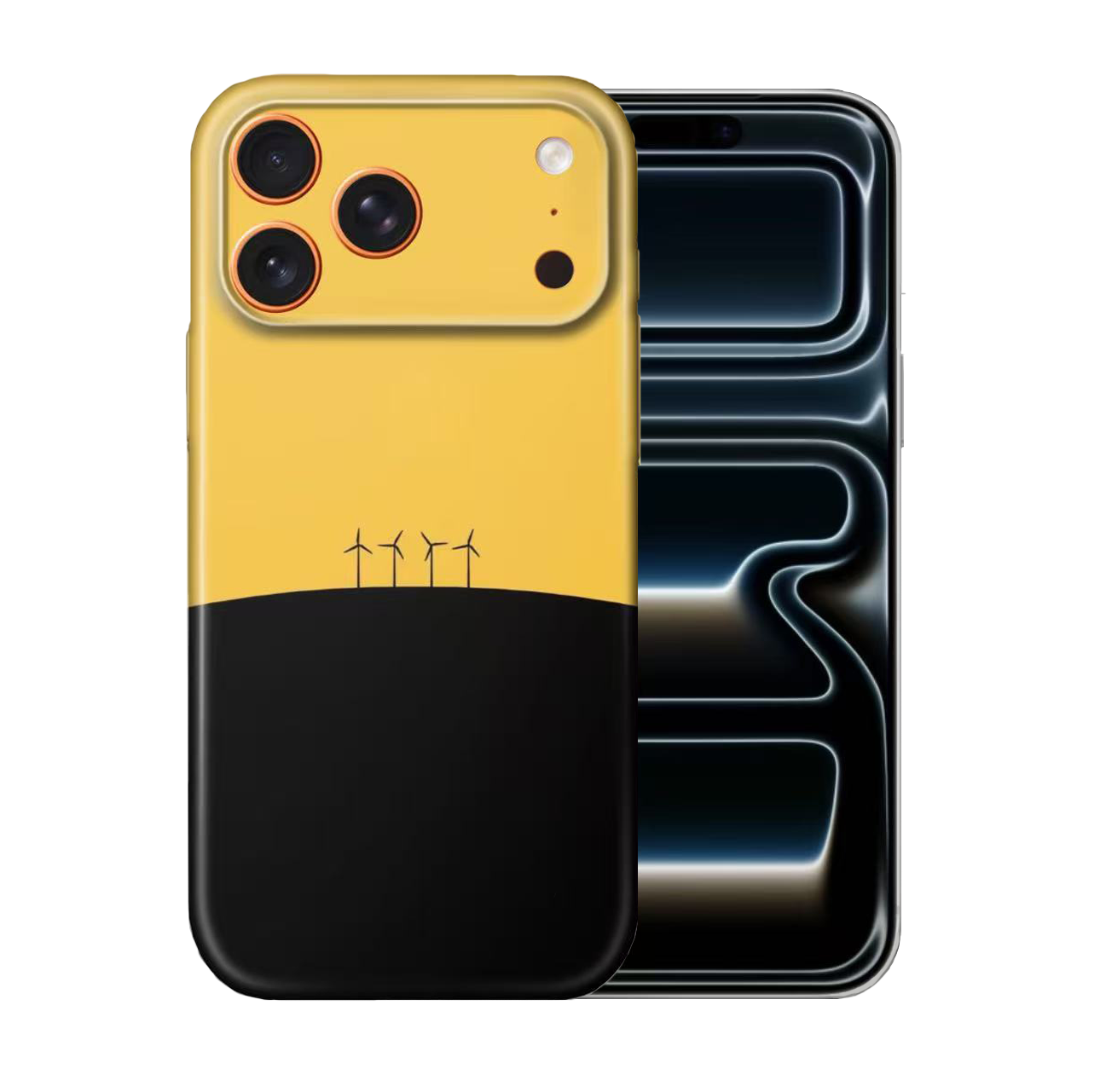 For iPhone 17 Pro Slim Case with Camera Lens Protection, Windmills Pattern