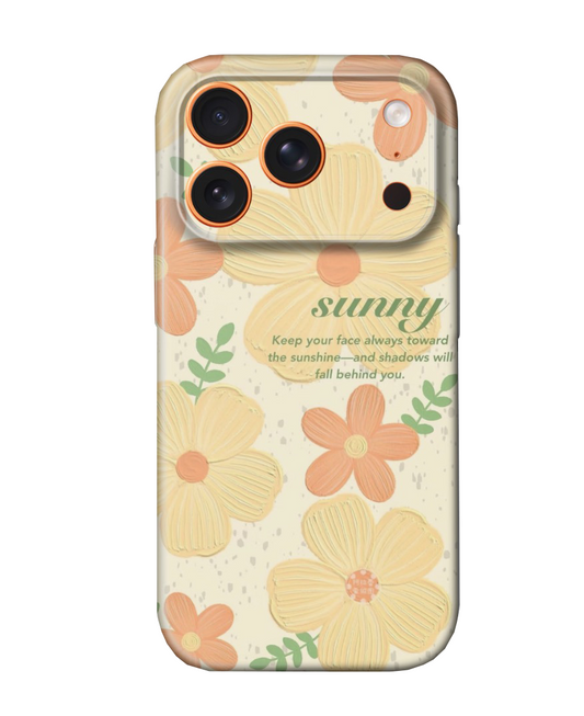 For iPhone 17 Pro Max Slim Case with Camera Lens Protection, SunnyFlower Pattern