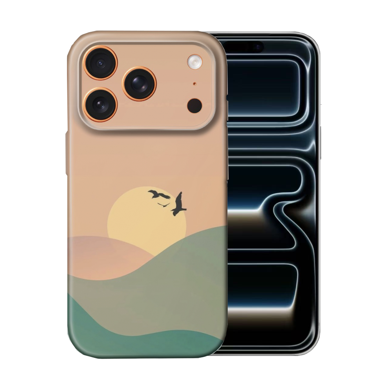 For iPhone 17 Pro Slim Case with Camera Lens Protection, Sunset Pattern