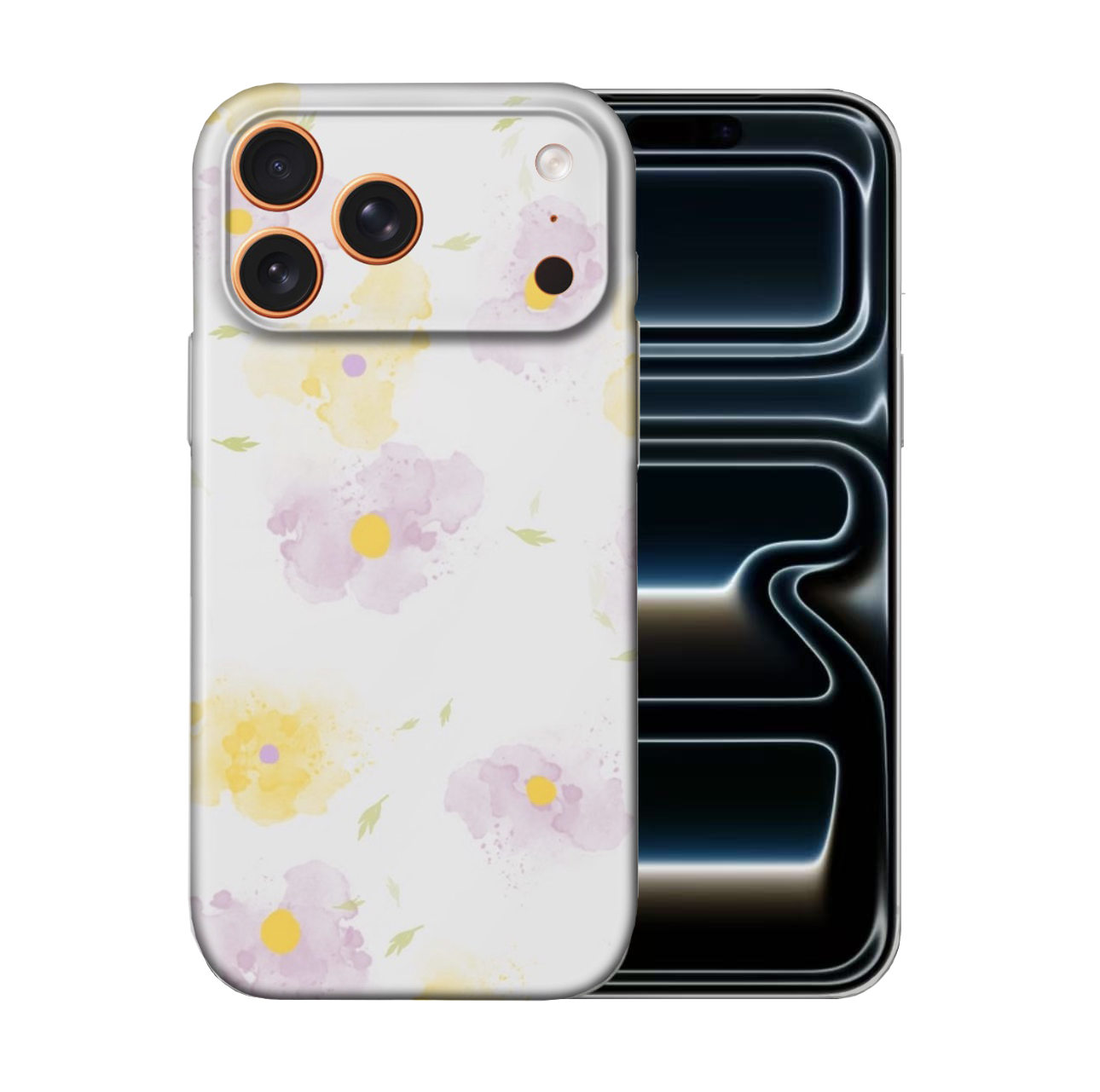For iPhone 17 Pro Slim Case with Camera Lens Protection, Purple Flowers Pattern