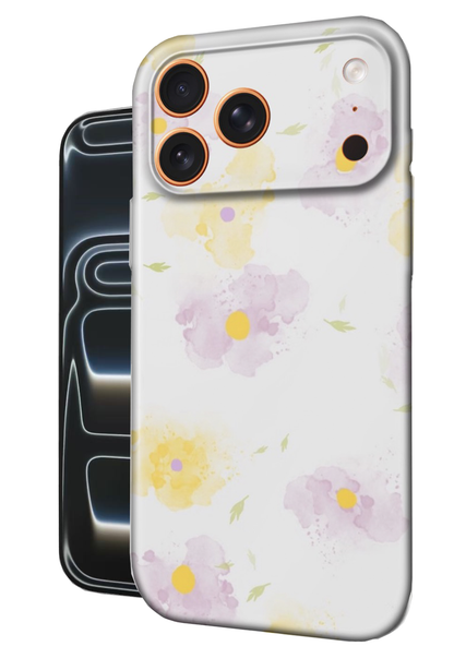 For iPhone 17 Pro Slim Case with Camera Lens Protection, Purple Flowers Pattern