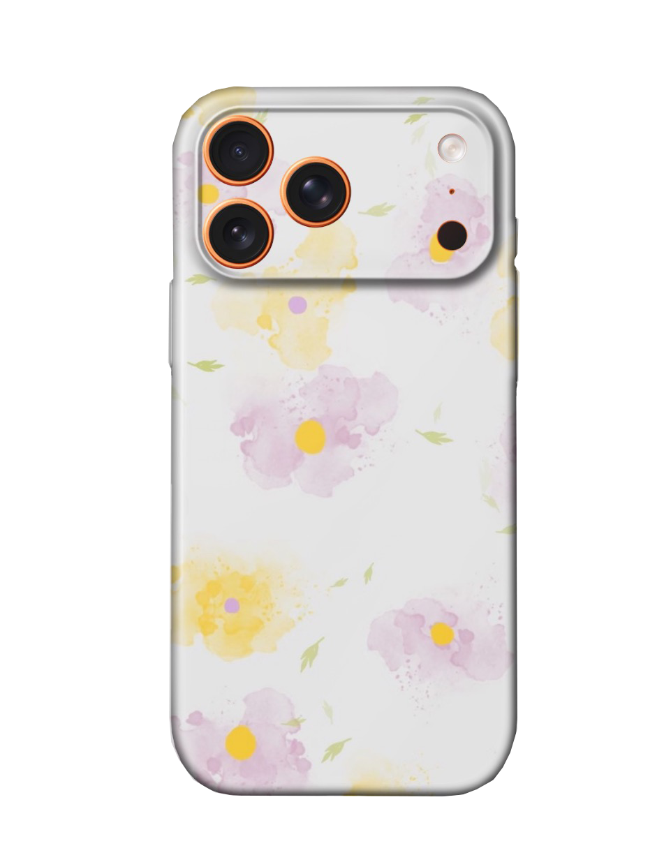For iPhone 17 Pro Slim Case with Camera Lens Protection, Purple Flowers Pattern