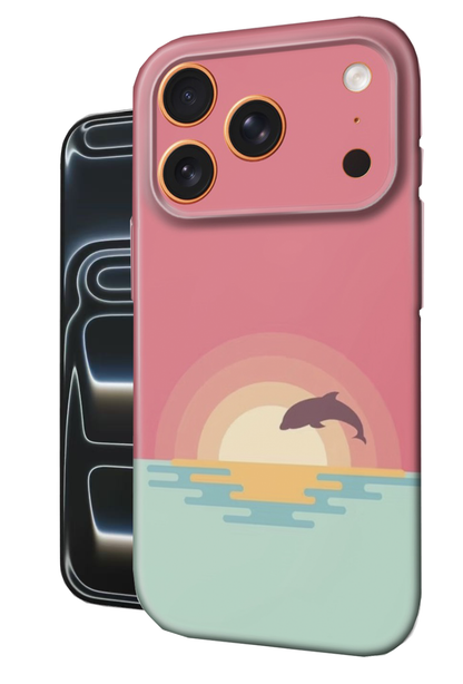 For iPhone 17 Pro Max Slim Case with Camera Lens Protection, Dolphin Pattern