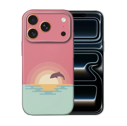 For iPhone 17 Pro Max Slim Case with Camera Lens Protection, Dolphin Pattern