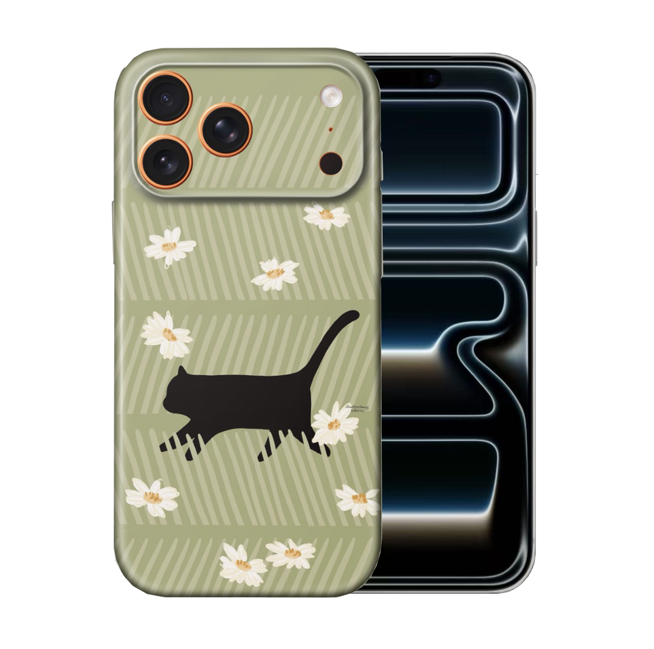 For iPhone 17 Pro Max Slim Case with Camera Lens Protection, Cat Pattern