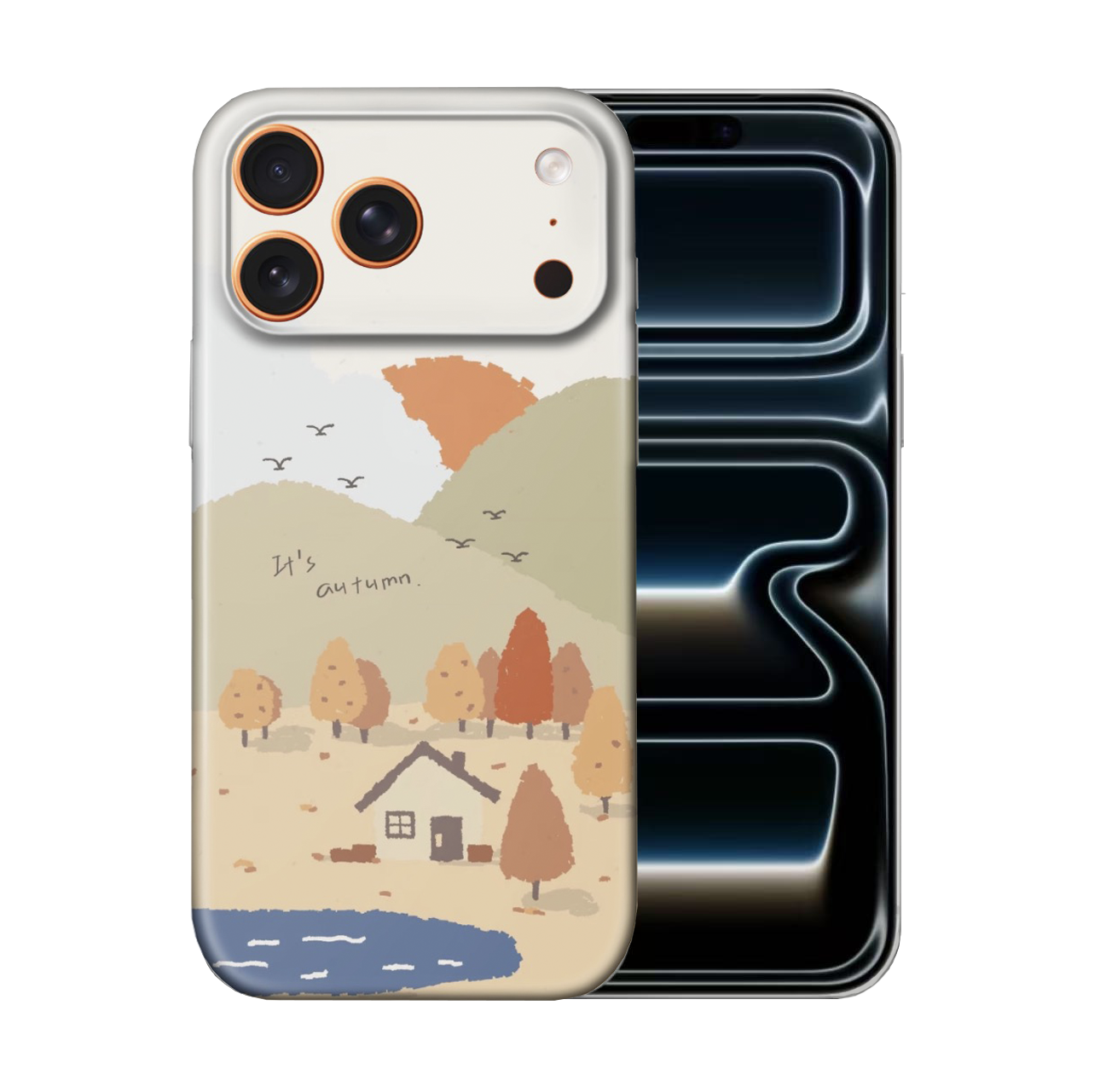 For iPhone 17 Pro Max Slim Case with Camera Lens Protection, AutumnVillage Pattern