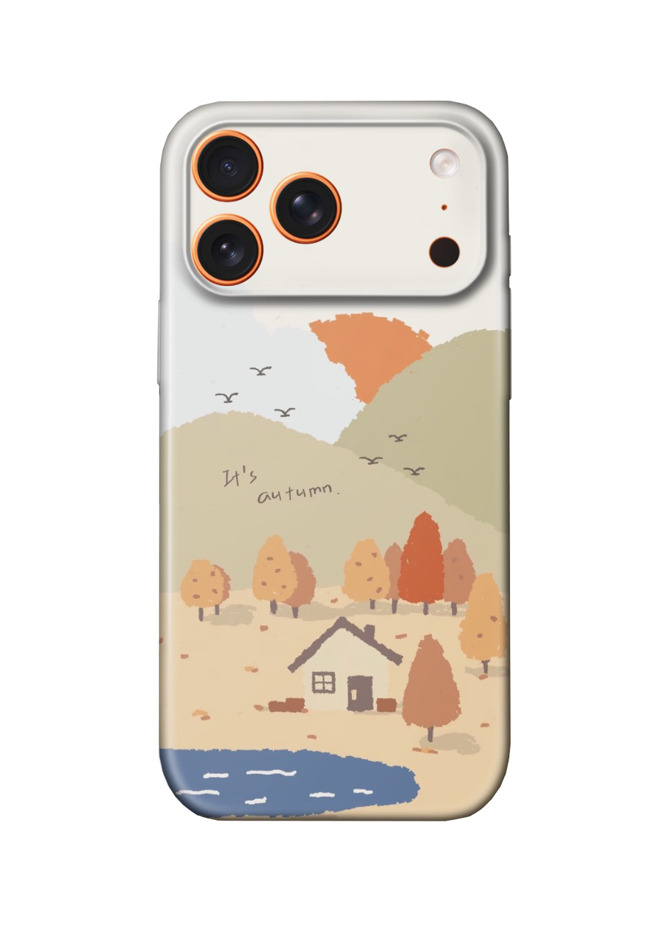 For iPhone 17 Pro Max Slim Case with Camera Lens Protection, AutumnVillage Pattern