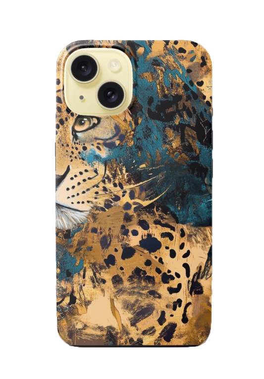 For iPhone 13 Dual layers Protective case,Leopard Print