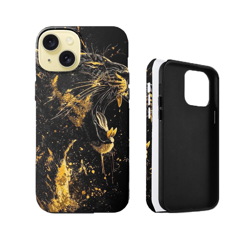 For iPhone 15 Dual layers Protective Magsafe case,Leopard3 Pattern