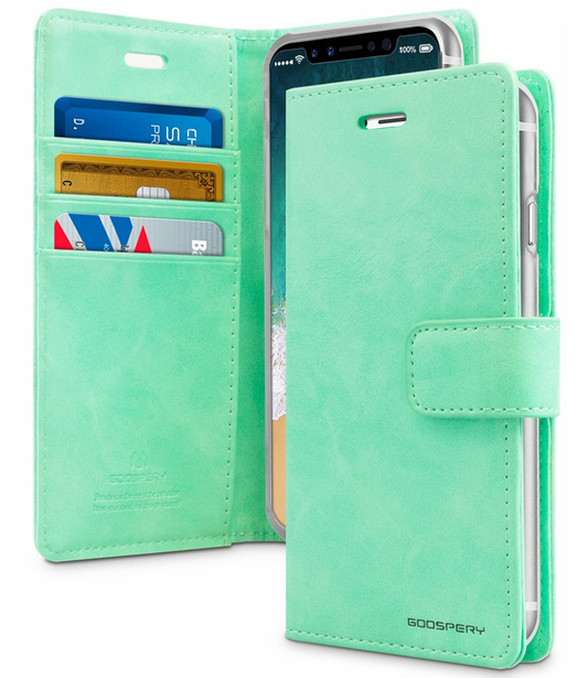 Flip Wallet Case for iPhone 16 Pro Max -Mint Green Colour