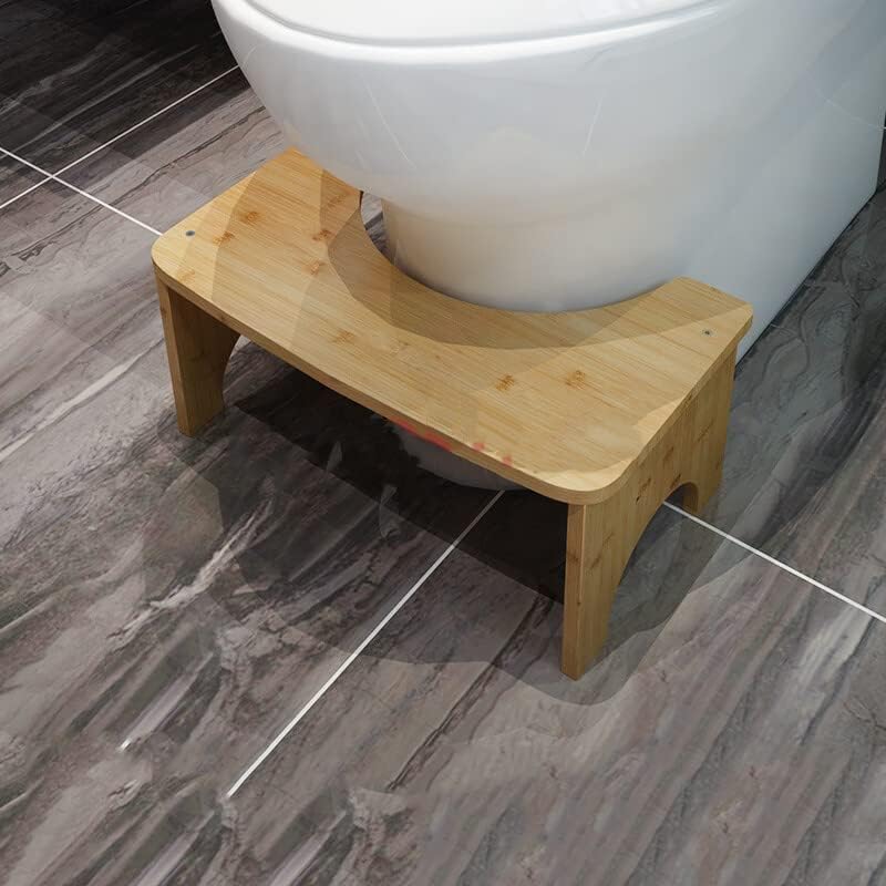 Bamboo Toilet Stool -  Non-Slip Squat Stool for Adults and Kids,Portable Bathroom Foot Support