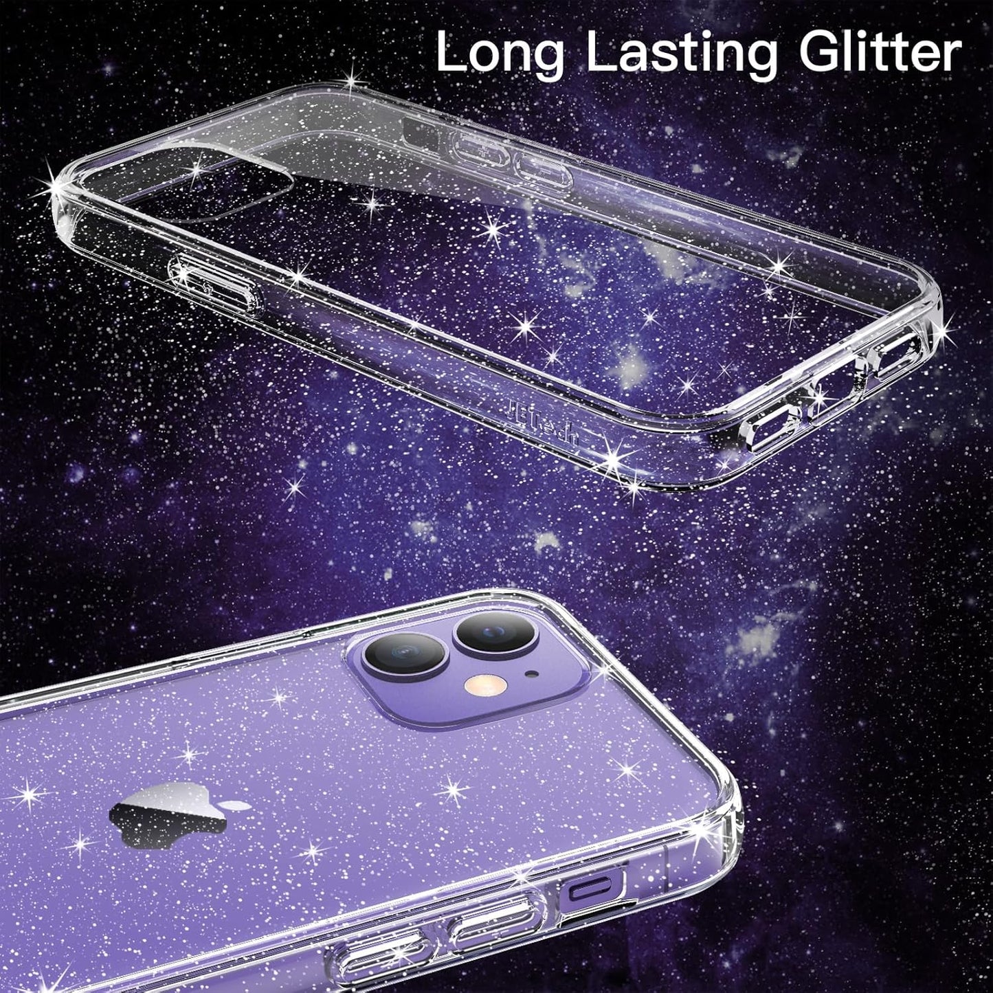 For iPhone 12/12 Pro, 6.1-Inch, Bling Sparkle Shockproof Phone Cover