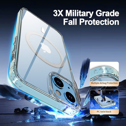 For iPhone 15 Clear Case MagSafe Shockproof Magnetic Cover