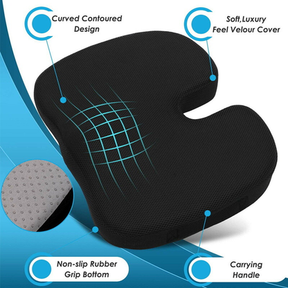 Seat Cushion Memory Foam Pad  For Chair-Black Colour