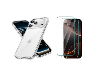 For iPhone 17 Pro Max clear Shockproof case +2 x Screen Protectors