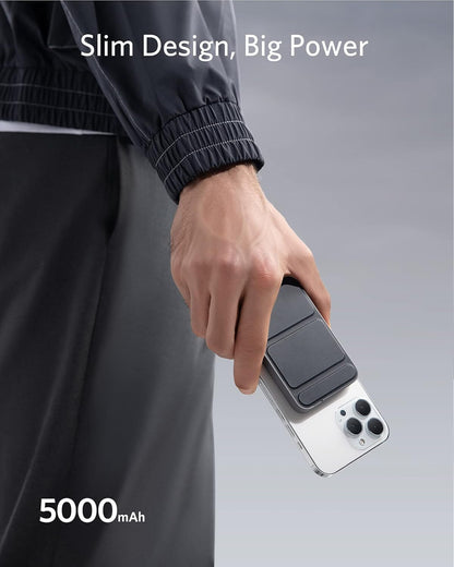 5000mAh Portable Power Bank Magsafe Charger Phone Holder For iPhone