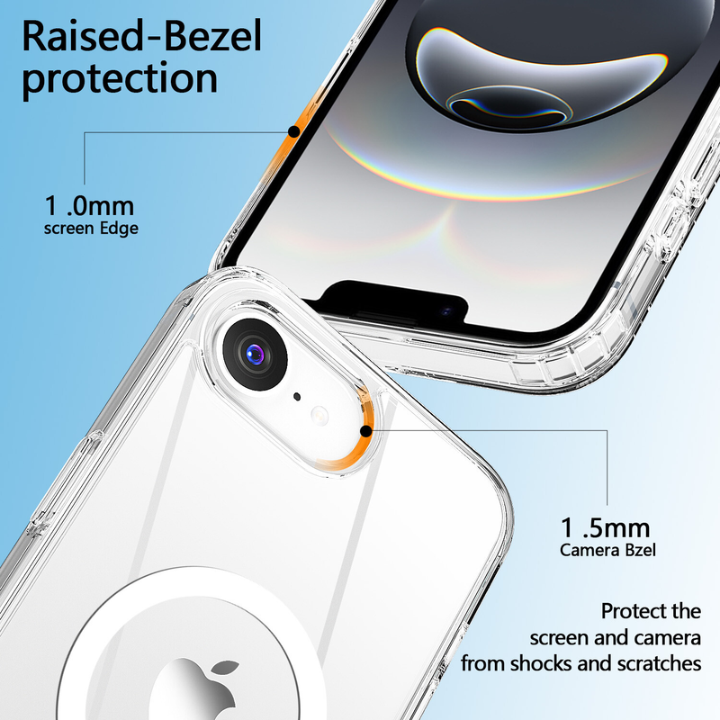 For iPhone 16e MagSafe Case Clear Shockproof  Protective Cover