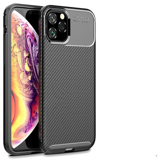 For Apple iPhone 13 Fiber Rugged Case TPU Cover,Black