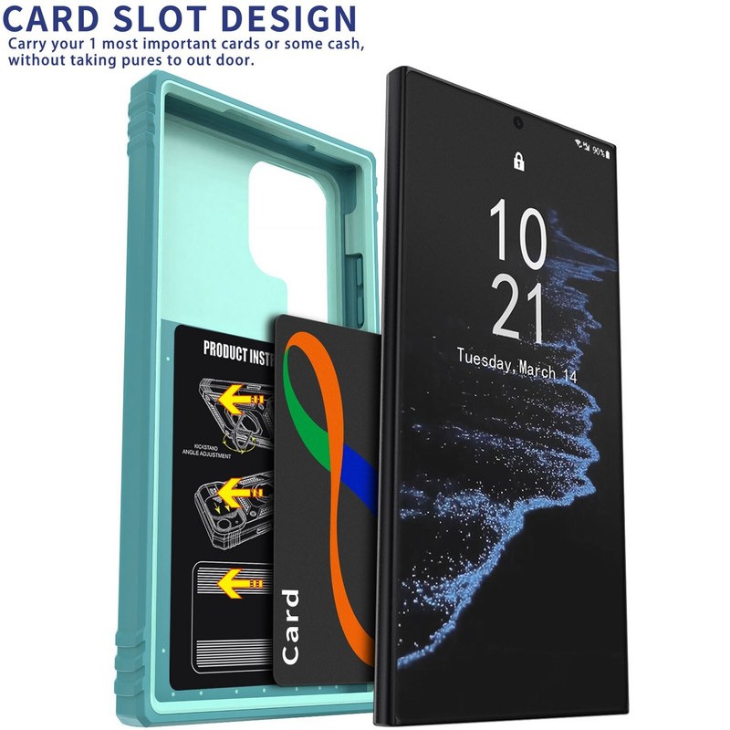 For Samsung Galaxy S22 Ultra Shockproof Cover-Teal/Green