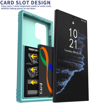 For Samsung Galaxy S22 Ultra Shockproof Cover-Teal/Green