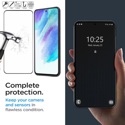 For Samsung Galaxy S21 FE 5G Full Cover Tempered Glass Screen Protector 2-Pack