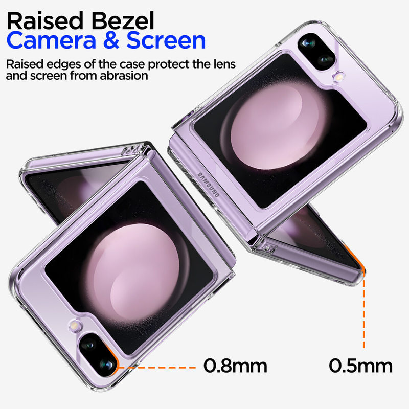 For Samsung Galaxy Z Flip5 Clear Phone Case Slim Transparent