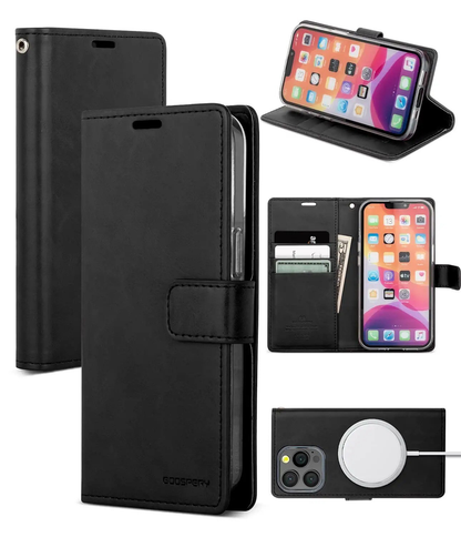 Flip Wallet Case for iPhone 15 -Black