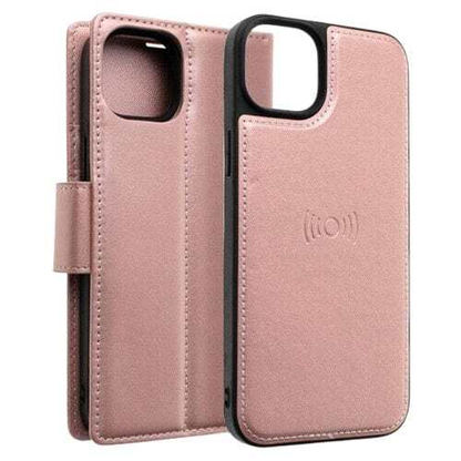 For iPhone 16 Pro Max Magnetic Detachable Rose Gold Wallet Case