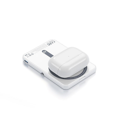 Sleek  5000mAh Magsafe Magnetic Portable Thin Power Bank Battery 5in 1-White