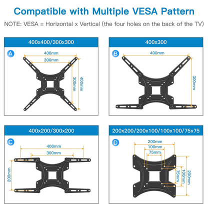 Full Motion TV Wall Mount Bracket Swivel Tilt 17 - 55 Inch