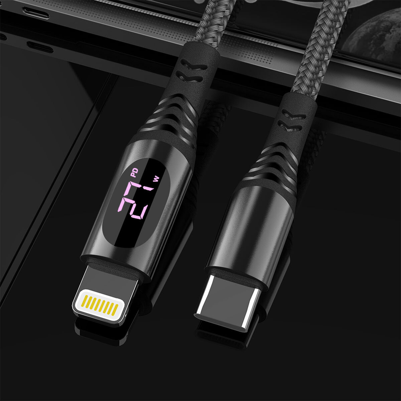 3 PCs Braided Type C to lightning  27W PD Fast Charging data Cable-2m