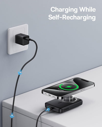 5000mAh Portable Power Bank Magsafe Charger Phone Holder For iPhone