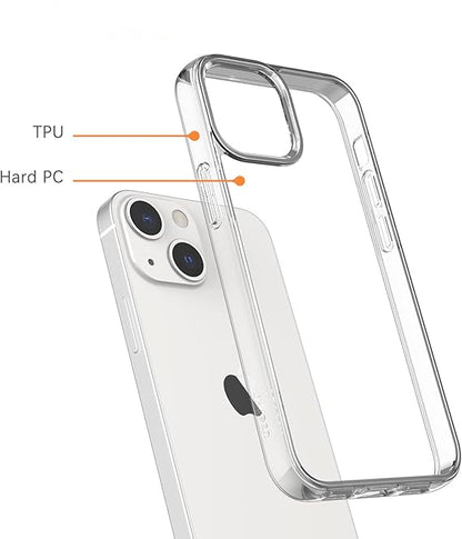 For iPhone 15 Clear Drop Protection  Transparent Hard Case